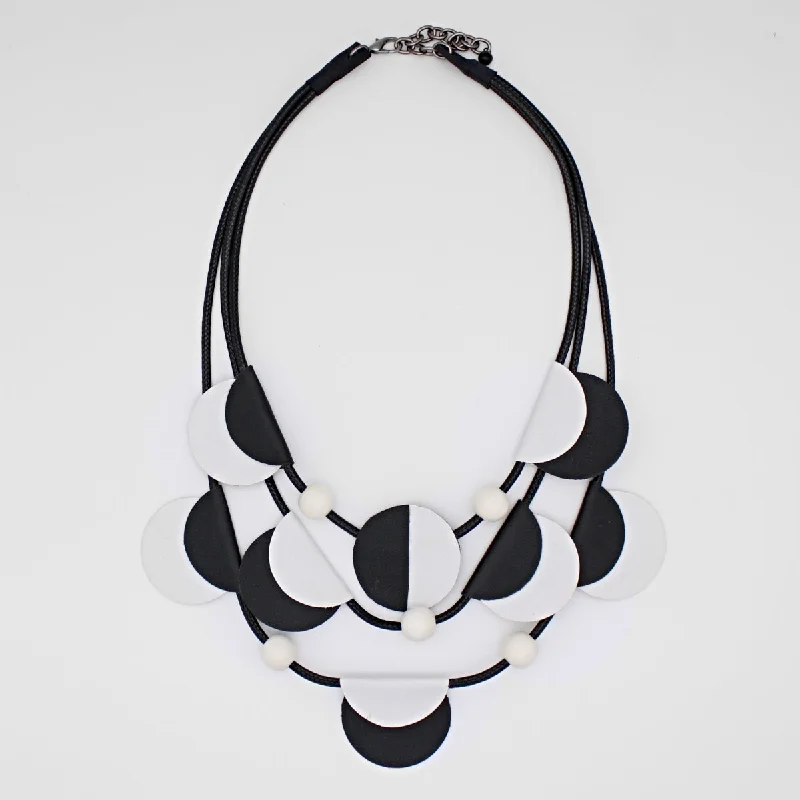 women pearl necklaces -White Verona Leather Necklace