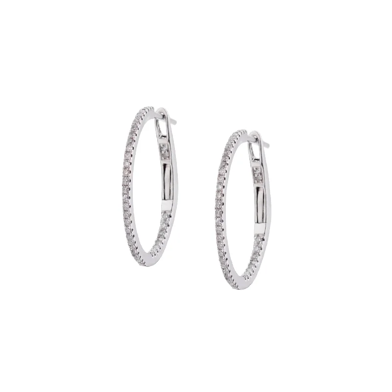 women custom-made earrings -DIAMOND HOOP EARRINGS