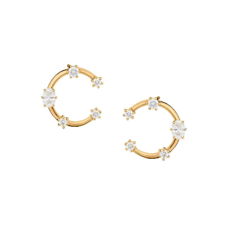 women silver hoop earrings -DIAMOND CONSTELLATION EARRINGS