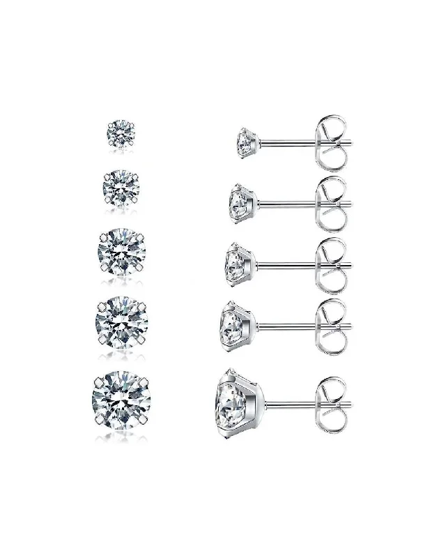 Diamond earrings for women -Fae® 316L Stainless Steel Stud Earrings (set of 5 Pairs)