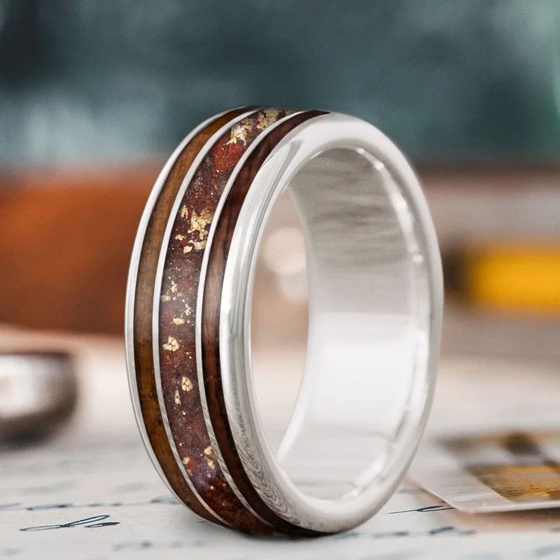 Wedding rings for women -Custom Design - 3-Inlay Wide Center Ring 3KHy2M0OgyVG8XaclozwNs08