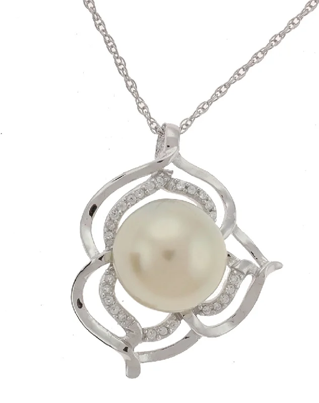 women birthstone charm necklaces -Rose South Seas Pearl Necklace (SKU: 192635)