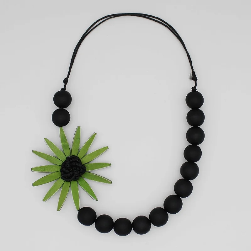 women celestial necklaces -Chunky Green Flower Statement Necklace