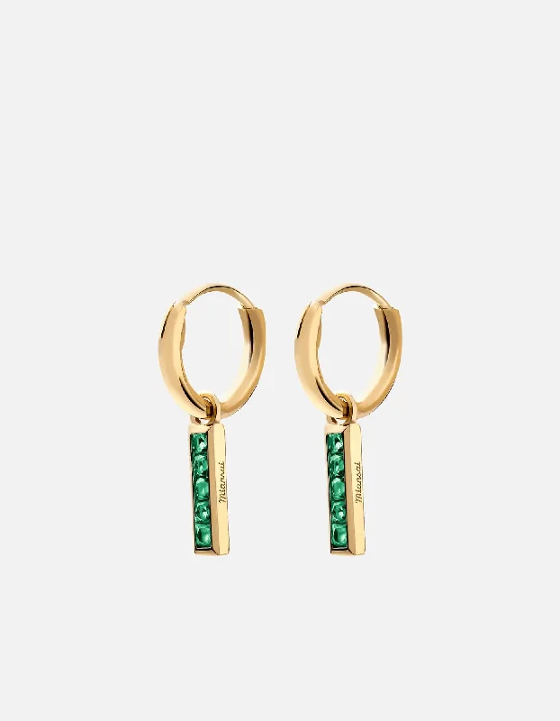 Gold earrings for women -Totem Agate Huggie Earrings, Gold Vermeil