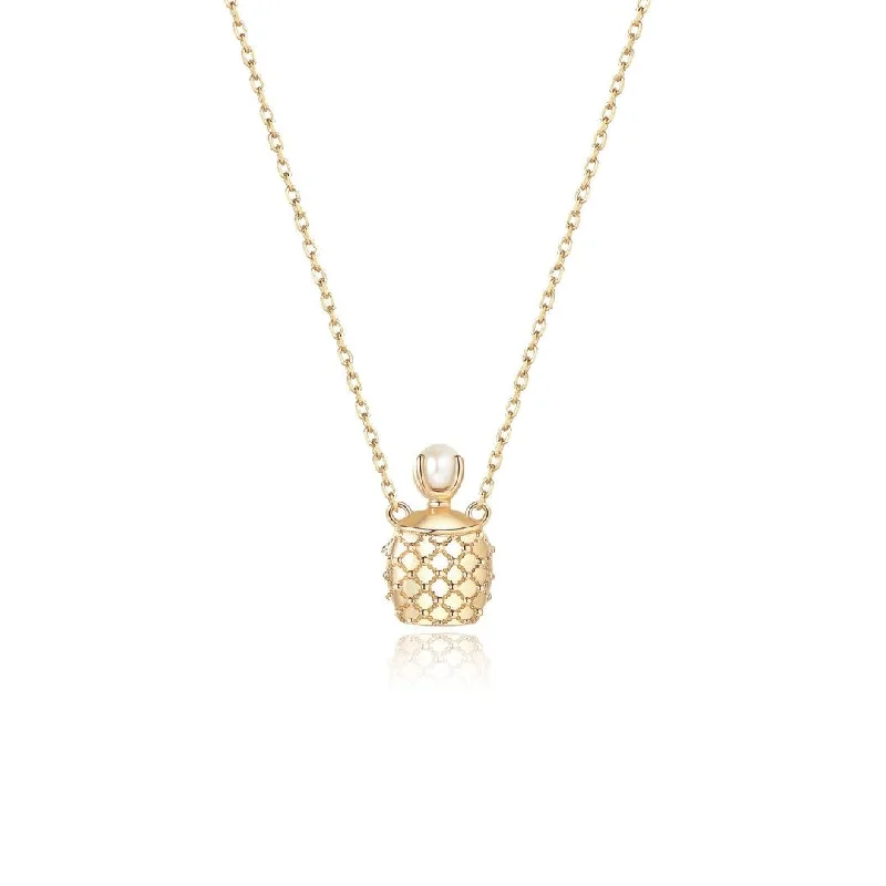 women pearl drop necklaces -Sabina Socol Mimi Necklace -Solid Gold