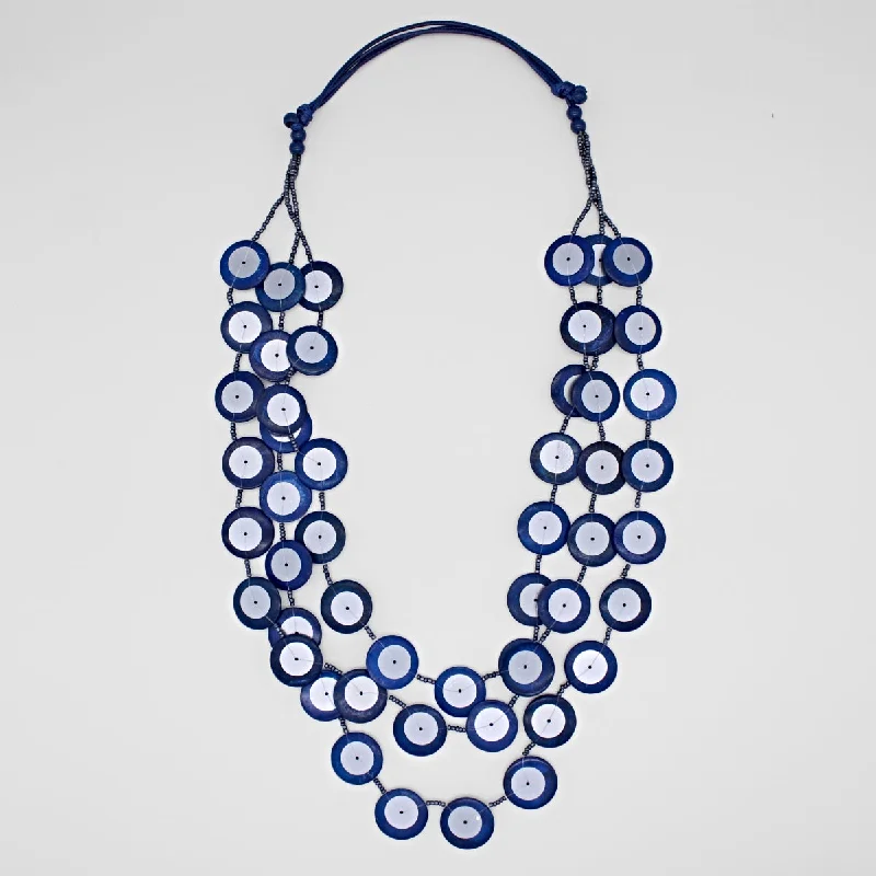 women long necklaces -Blue Iridescent Arabella Necklace