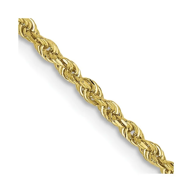 Custom bangles and bracelets for women -Curata 10k Yellow Gold Solid 2.00mm Sparkle Cut Quadruple Rope Chain Bracelet