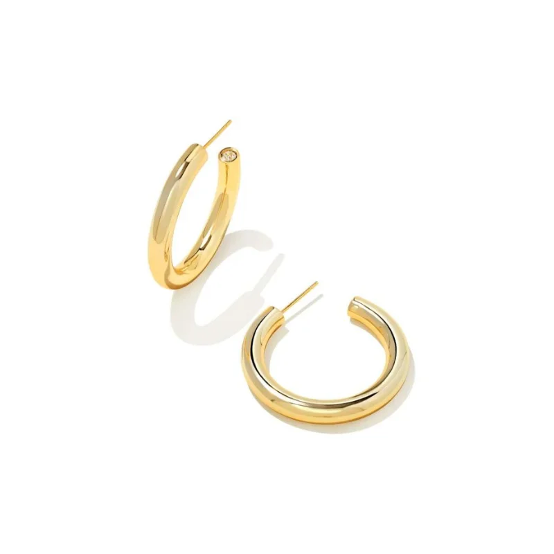 women amethyst earrings -Kendra Scott | Colette Hoop Earrings in Gold