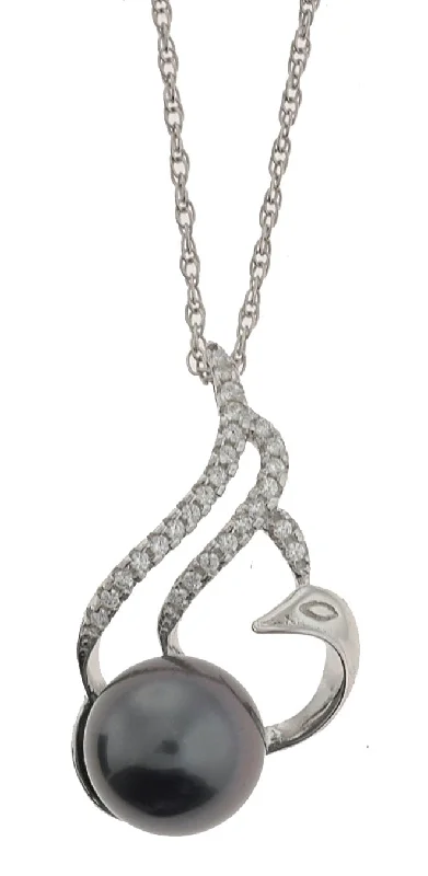 women infinity heart necklaces -Swan Tahitian Pearl Necklace (SKU: 192639)