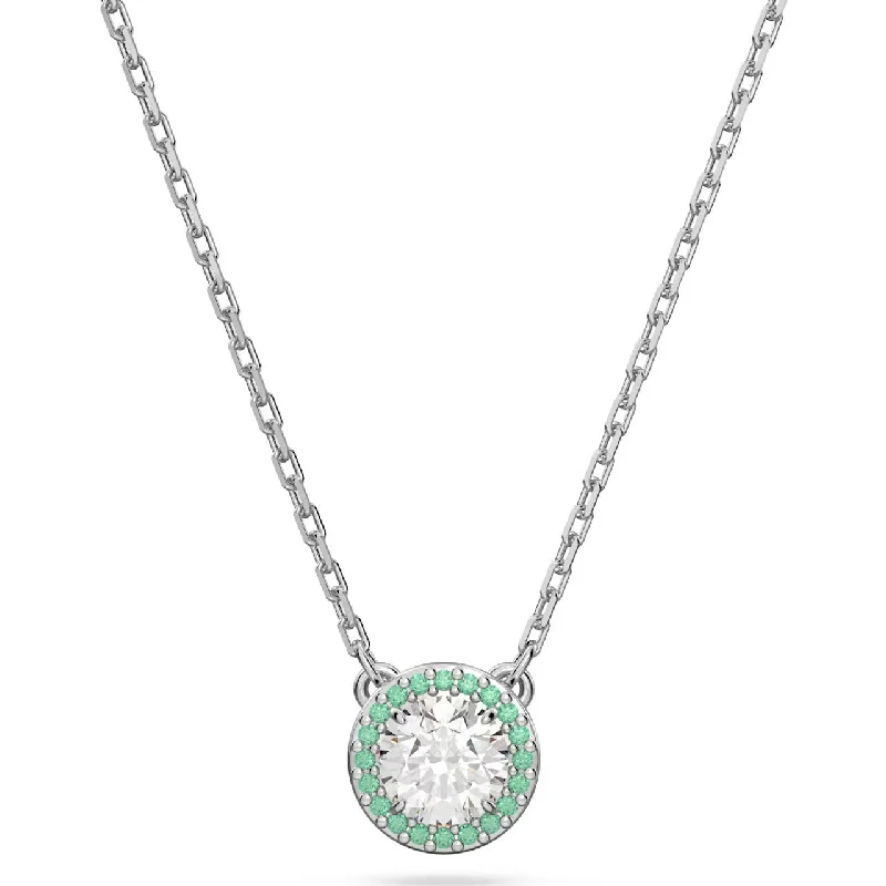 women nameplate necklaces -Swarovski Constella Pendant Necklace, Pavé Green (SKU: 5639756)