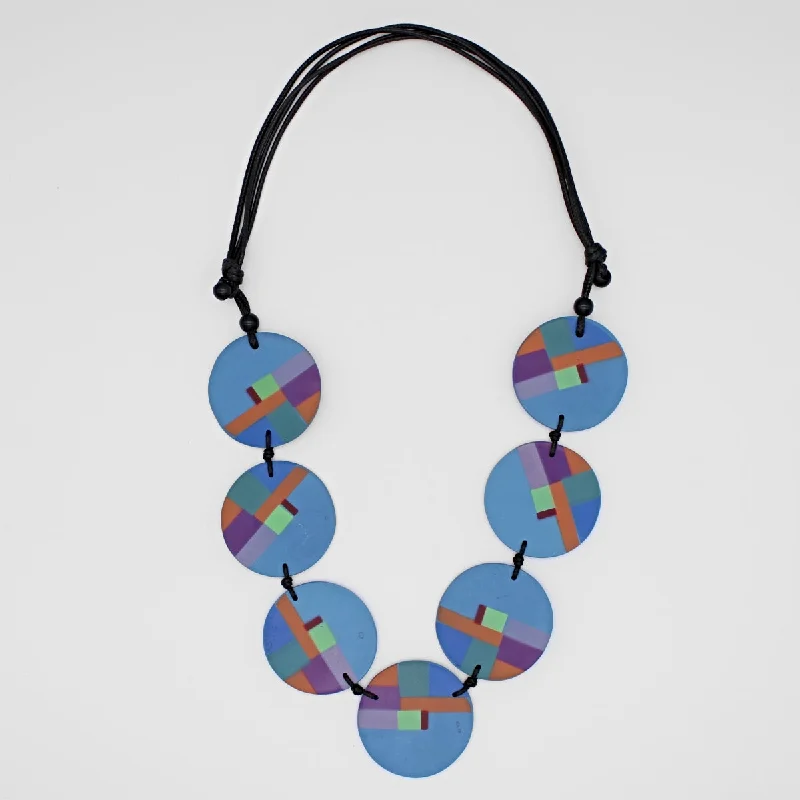 women pearl necklaces -Blue Multi Poppy Necklace