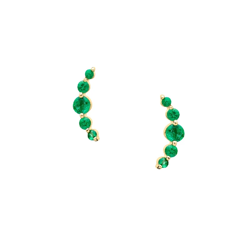 women sterling silver earrings -EMERALD EARRINGS