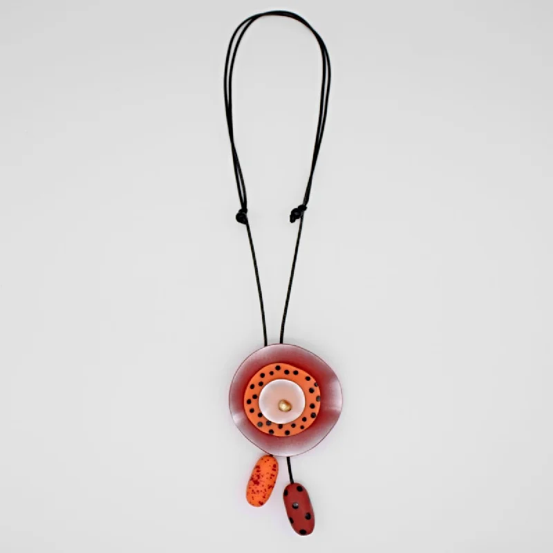 women birthstone pendant necklaces -Orange Reign Necklace