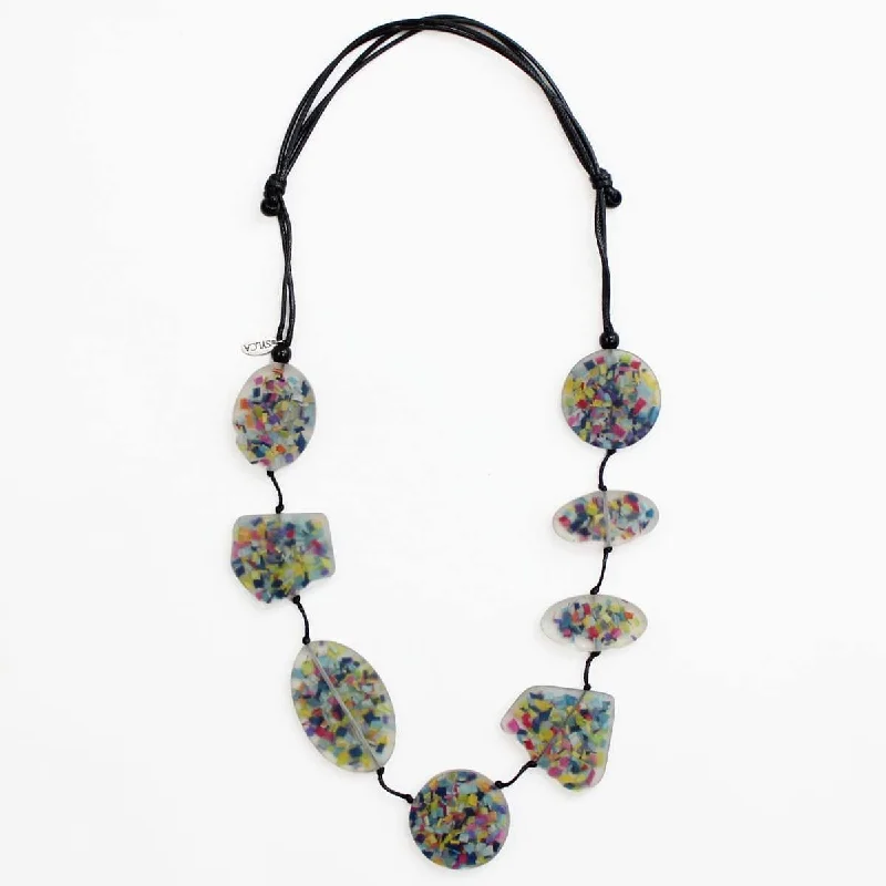 women layered gold necklaces -Multi Shape Jillian Confetti Statement Necklace